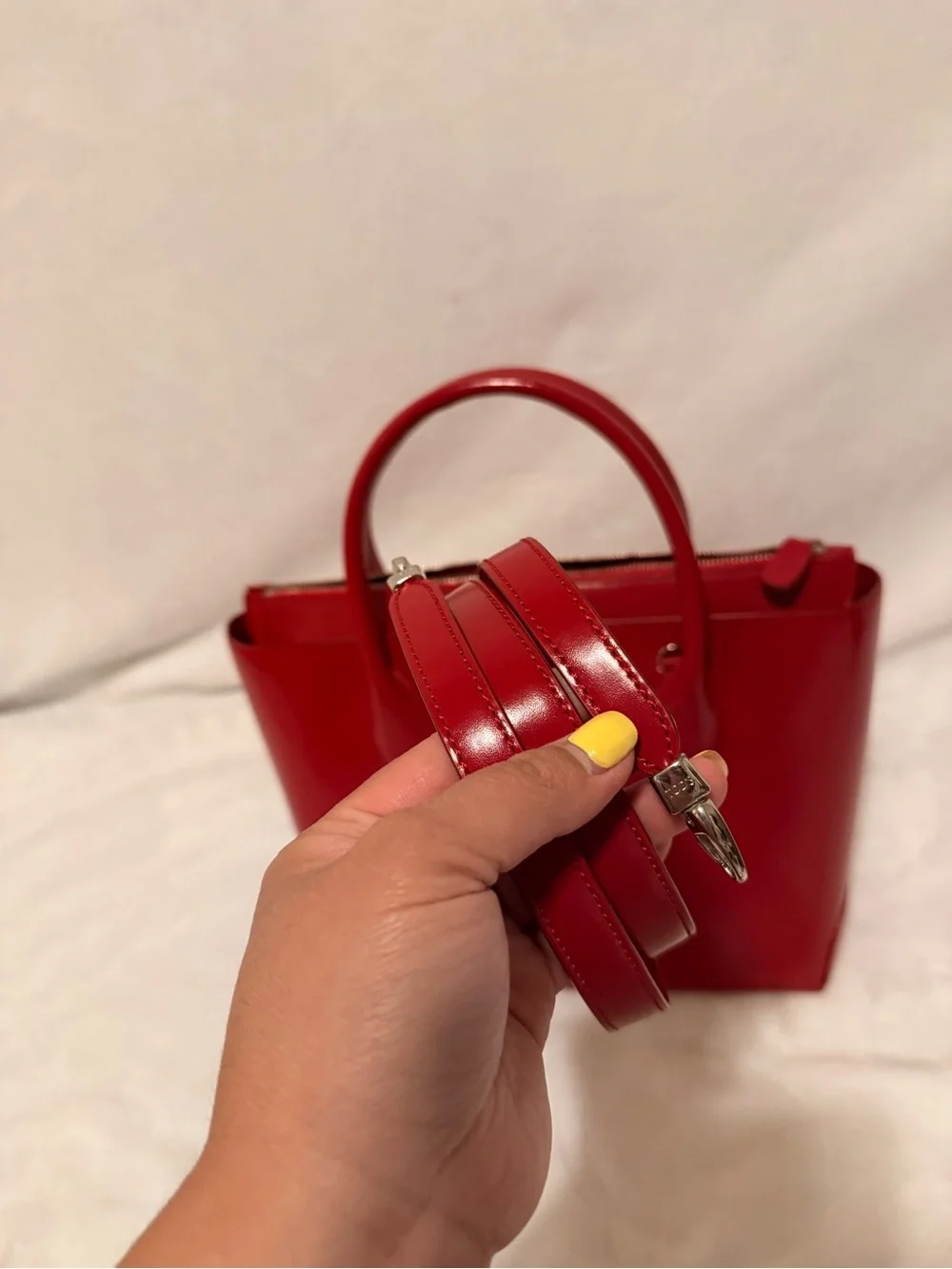 Tod's Red Patent Leather Medium D-Bag Tote
